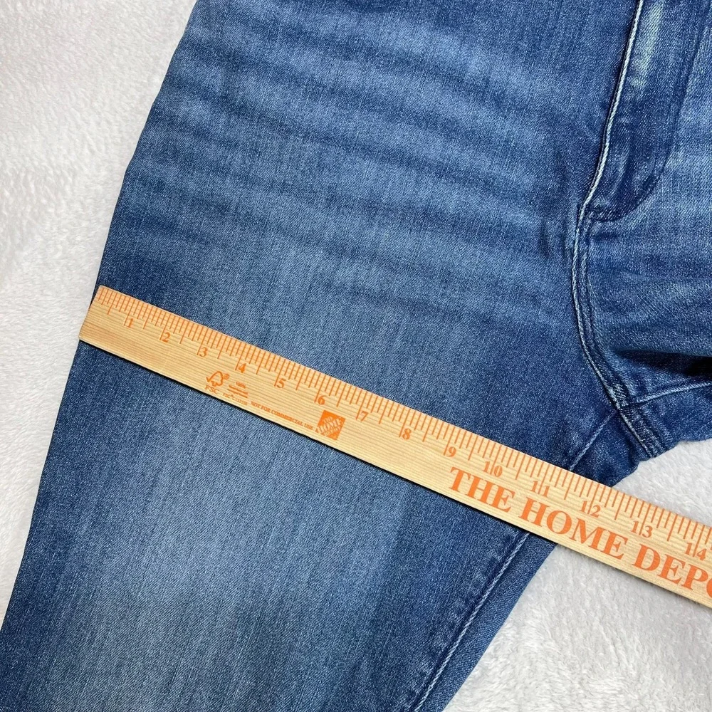 Ann Taylor Straight Jeans Womens 14 Blue Denim Pockets Classic Zip Fly - 36X28.5